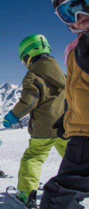 Placeholder: young snowboarders on the slope