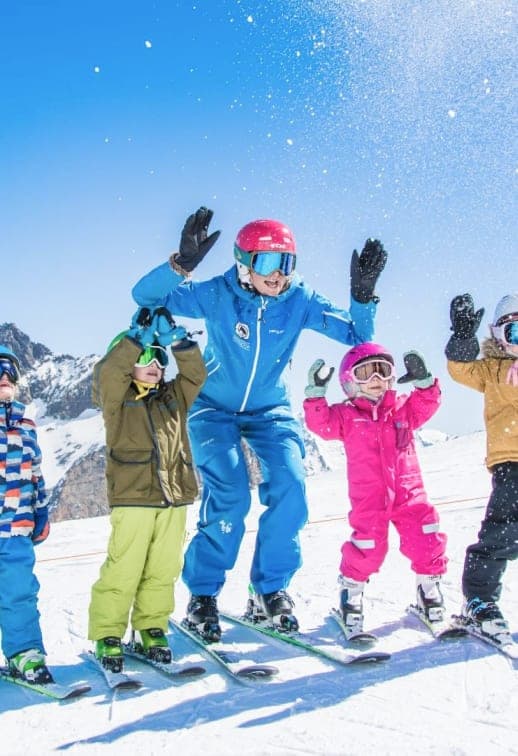 Placeholder: cheering kids with their instructor