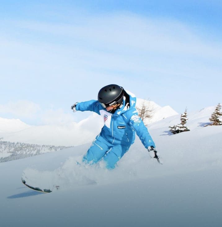 Placeholder: snowboarder in powder snow